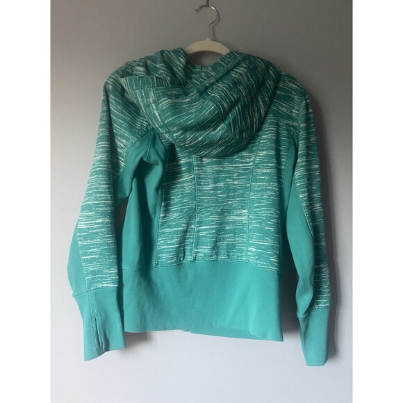 Zella Womens Scuba Hoodie Jacket Slim Size Medium Full Zip Space Dye Thumb Hole. - Picture 12 of 13